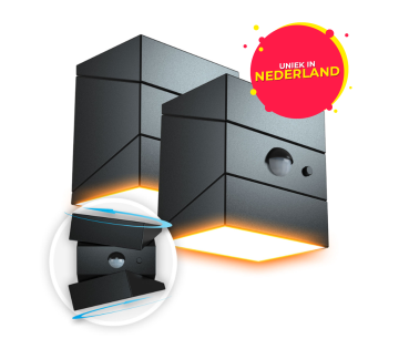 Set van 2 FlinQ Solar TwistCube Wandlamp.