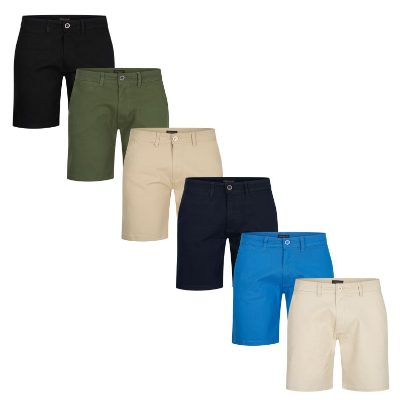 De Cappuccino Chino Shorts zijn verkrijgbaar in 6 verschillende kleuren. 