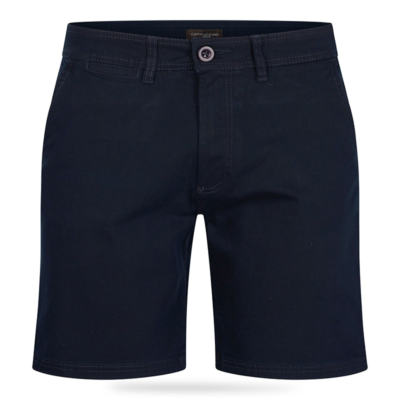 De Cappuccino Chino Short in de kleur navy. 