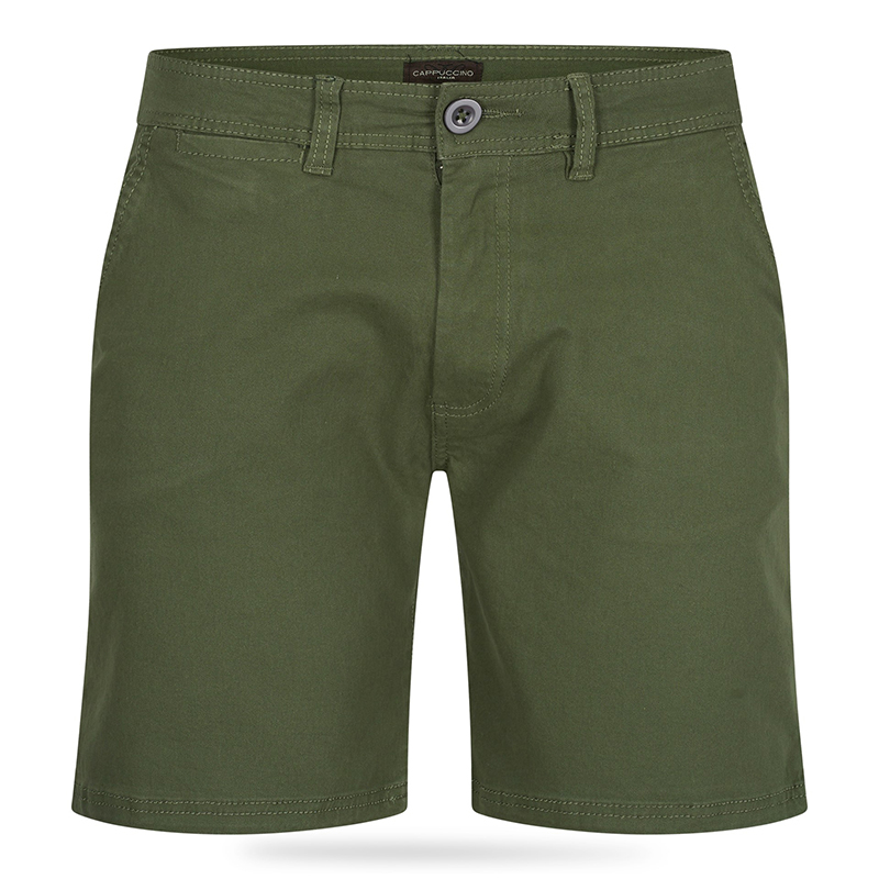 De Cappuccino Chino Short in de kleur army. De Cappuccino Chino Short in de kleur army.