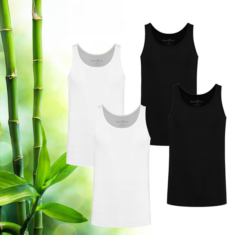 Het 2-Pack Bamboe Heren Hemd is verkrijgbaar in zwart en wit. 