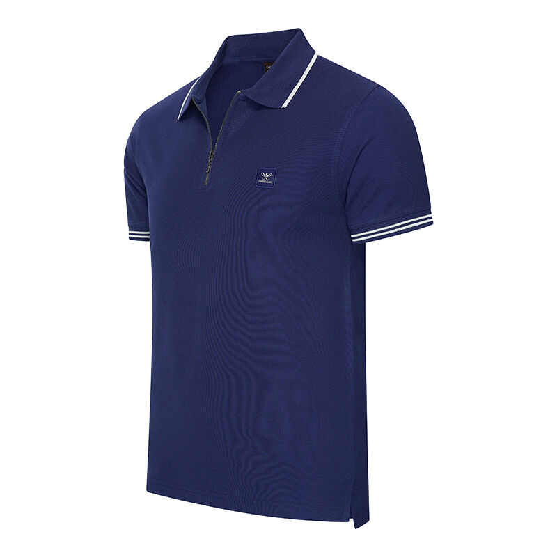 De Cappuccino Zip Polo Torino in de kleur marineblauw. De Cappuccino Zip Polo Torino in de kleur marineblauw.