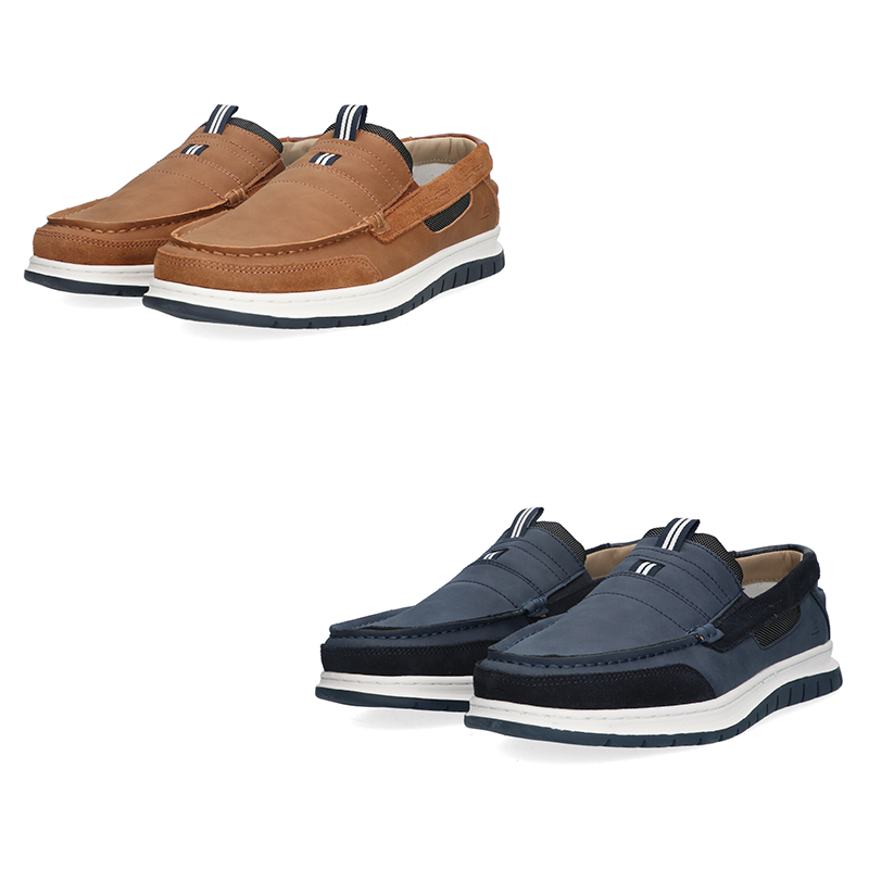 Gaastra Loafer Capo in Bruin en Navy van voren.