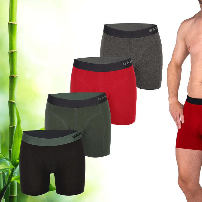 4-pack Bamboo Elements Boxers in verschillende kleuren. 