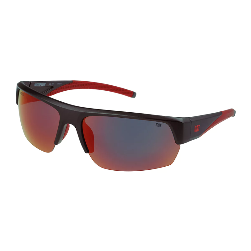 Caterpillar Polarised Heren Zonnebril Metallic Grey/Red.