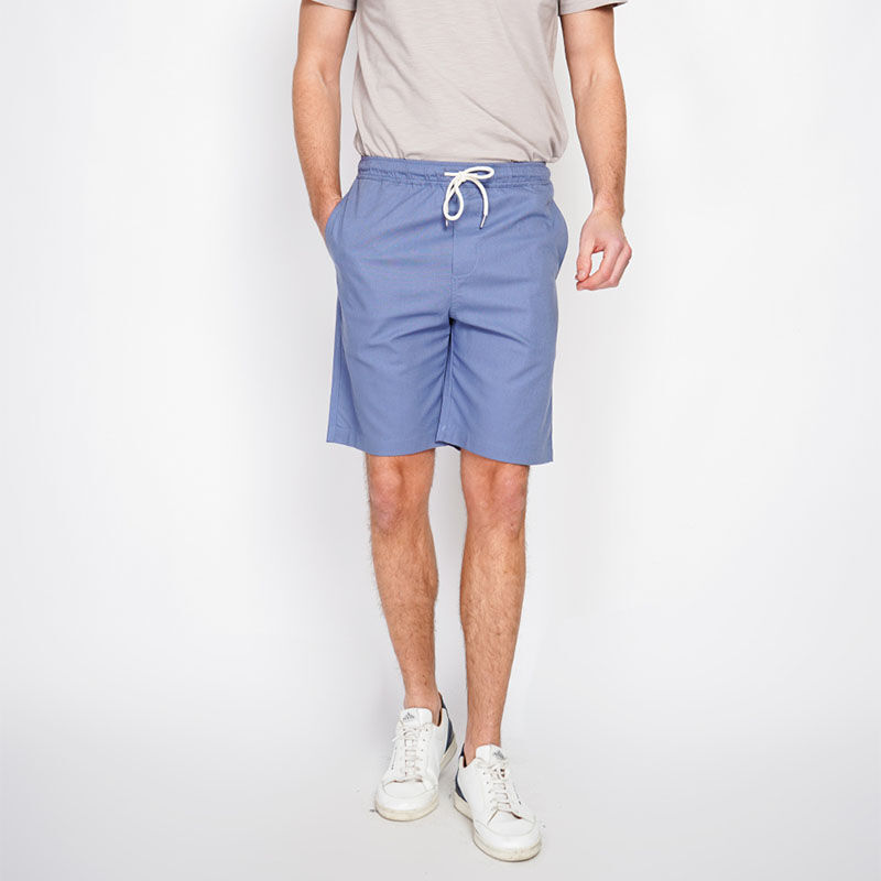 Secret du Lin Linnenblend Bermuda in jeans blauw. Secret du Lin Linnenblend Bermuda in jeans blauw.