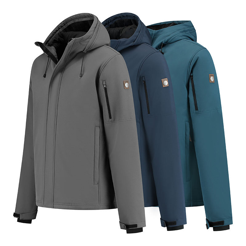 Travelin’ Esben waterdichte softshell jas voor heren in grijs, marineblauw en blauw