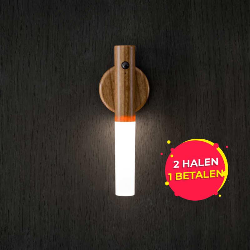 De Nexxt Draadloze Motion Sensor LED Lamp in de kleur donkerhout. 