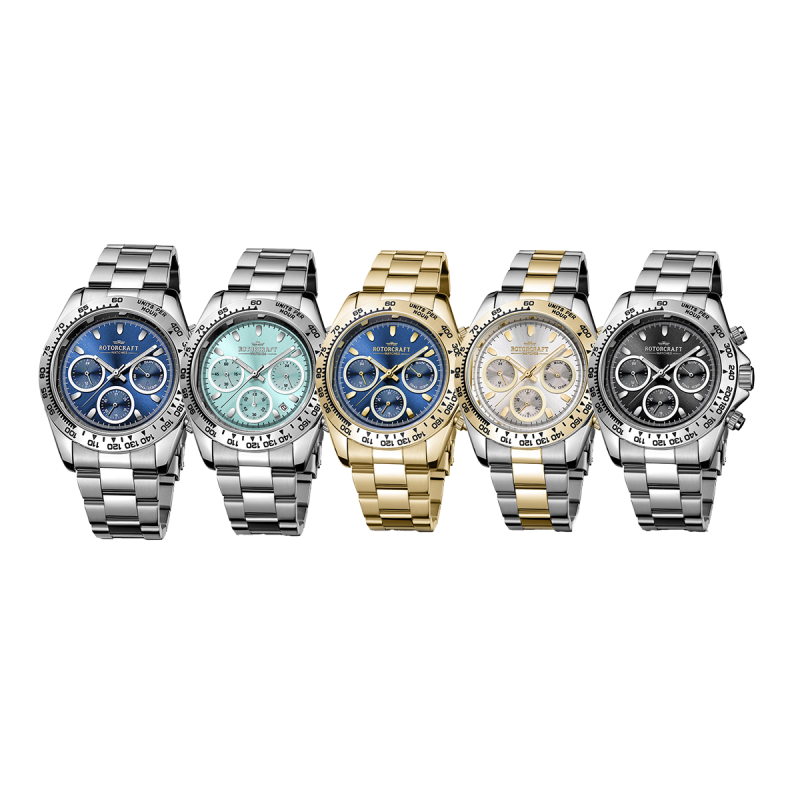 Rotorcraft Herenhorloge Cargo in vijf verschillende kleurencombinaties.