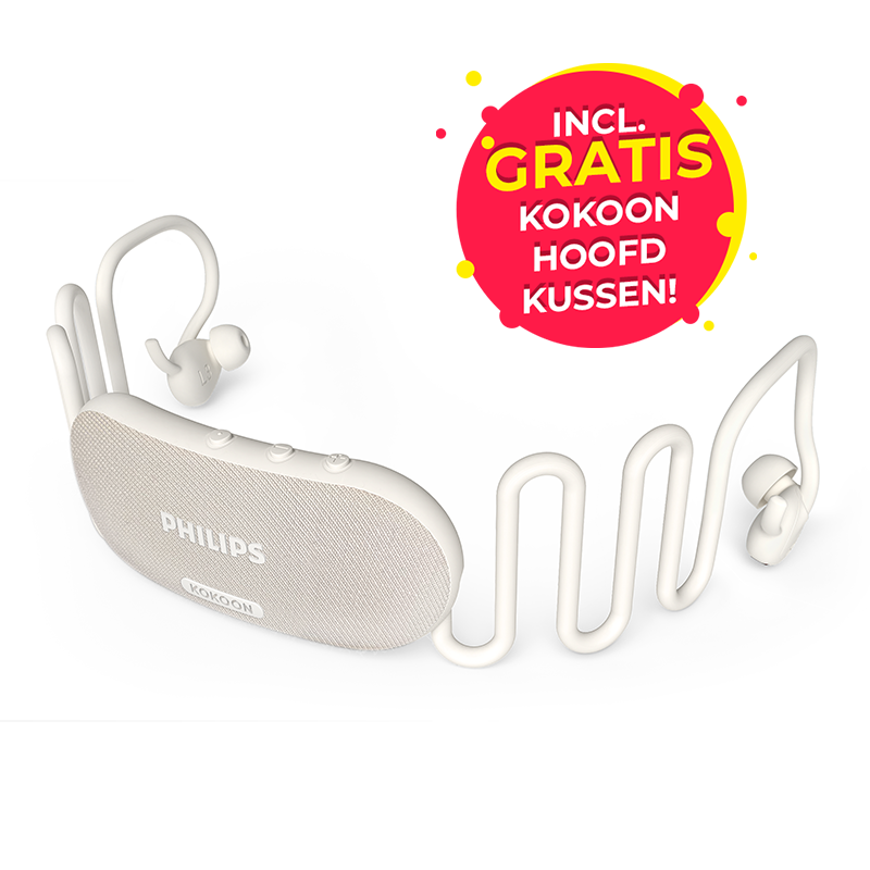 De Philips Slaaphoofdtelefoon met Kokoon-app incl. GRATIS Kokoon Hoofdkussen.