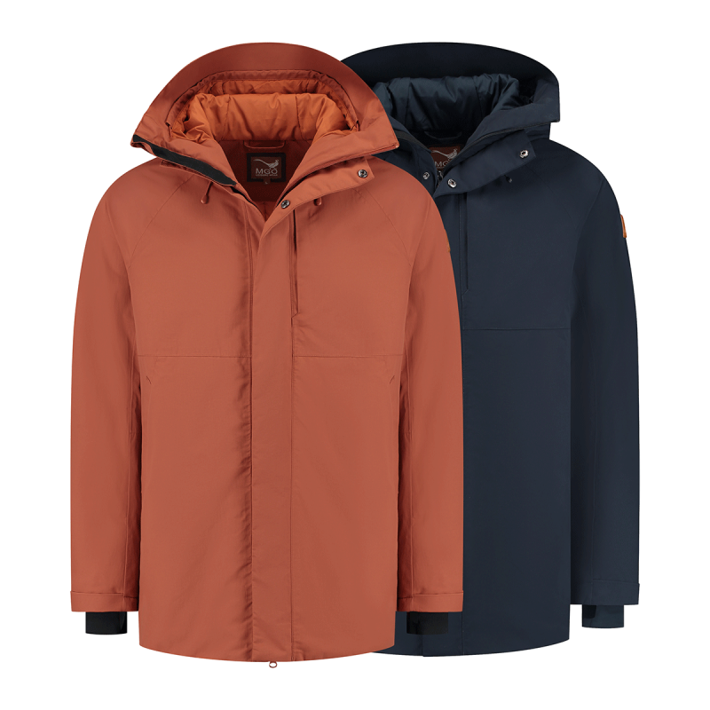 MGO Waterdichte Herenjas Dave in twee verschillende kleuren.