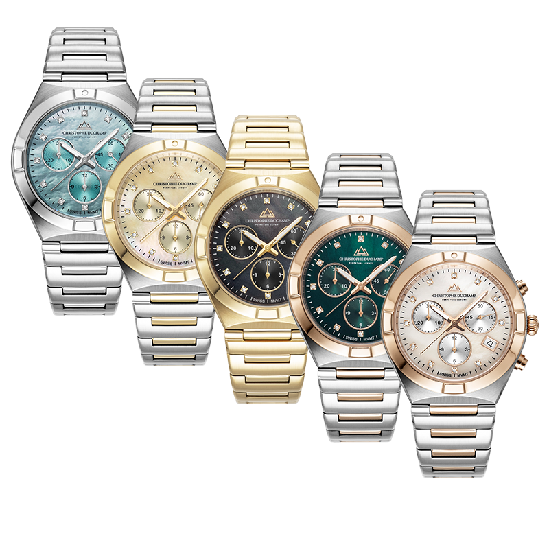 Christophe Duchamp Dameshorloge D'Orsay in vijf verschillende kleuren.