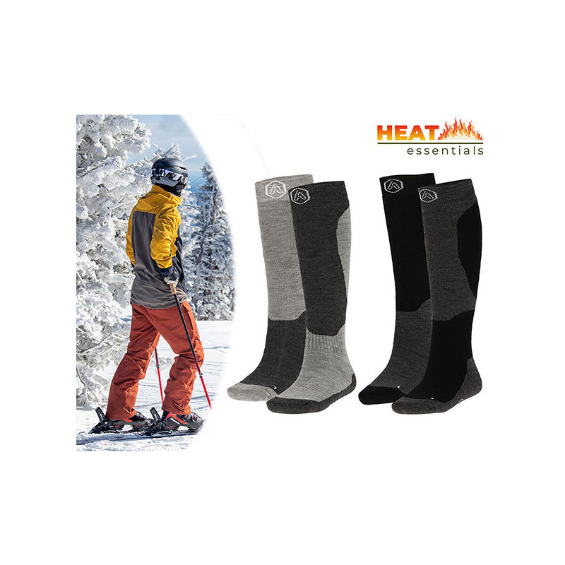 De skisokken zijn verkrijgbaar in zwart en grijs.