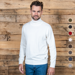 Het model draagt de Cappuccino Bernardo Coltrui.