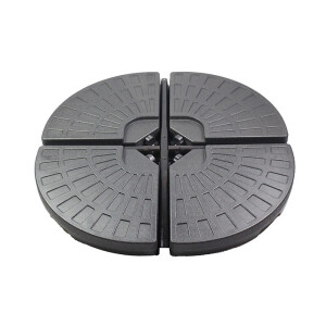 Vier parasolvoet tegels samengevoegd tot ronde basis