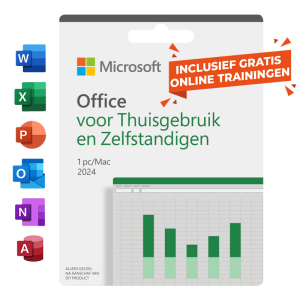 Microsoft Office 2024 incl. Trainingen voor PC en Mac.