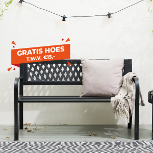 De Lifa Garden Stalen Tuinbank met Hoes.